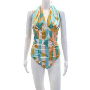 Nomads Womens Isle One Piece - Expressivo Print And Peach Size 5XL